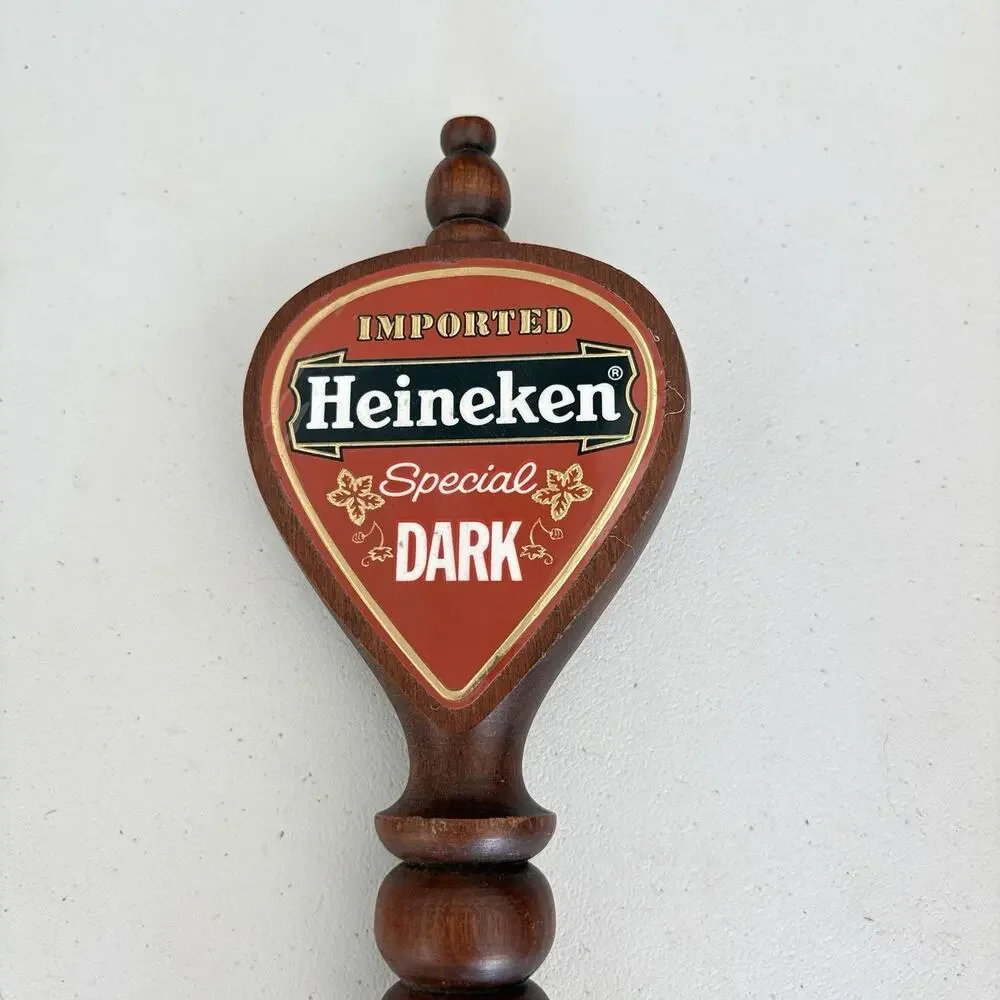 Vintage Heineken Special Dark Beer Tap Handle Wooden Keg Double Sided Handle 12”